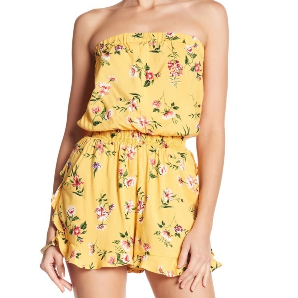 Angie Floral Smocked waist Romper NWT